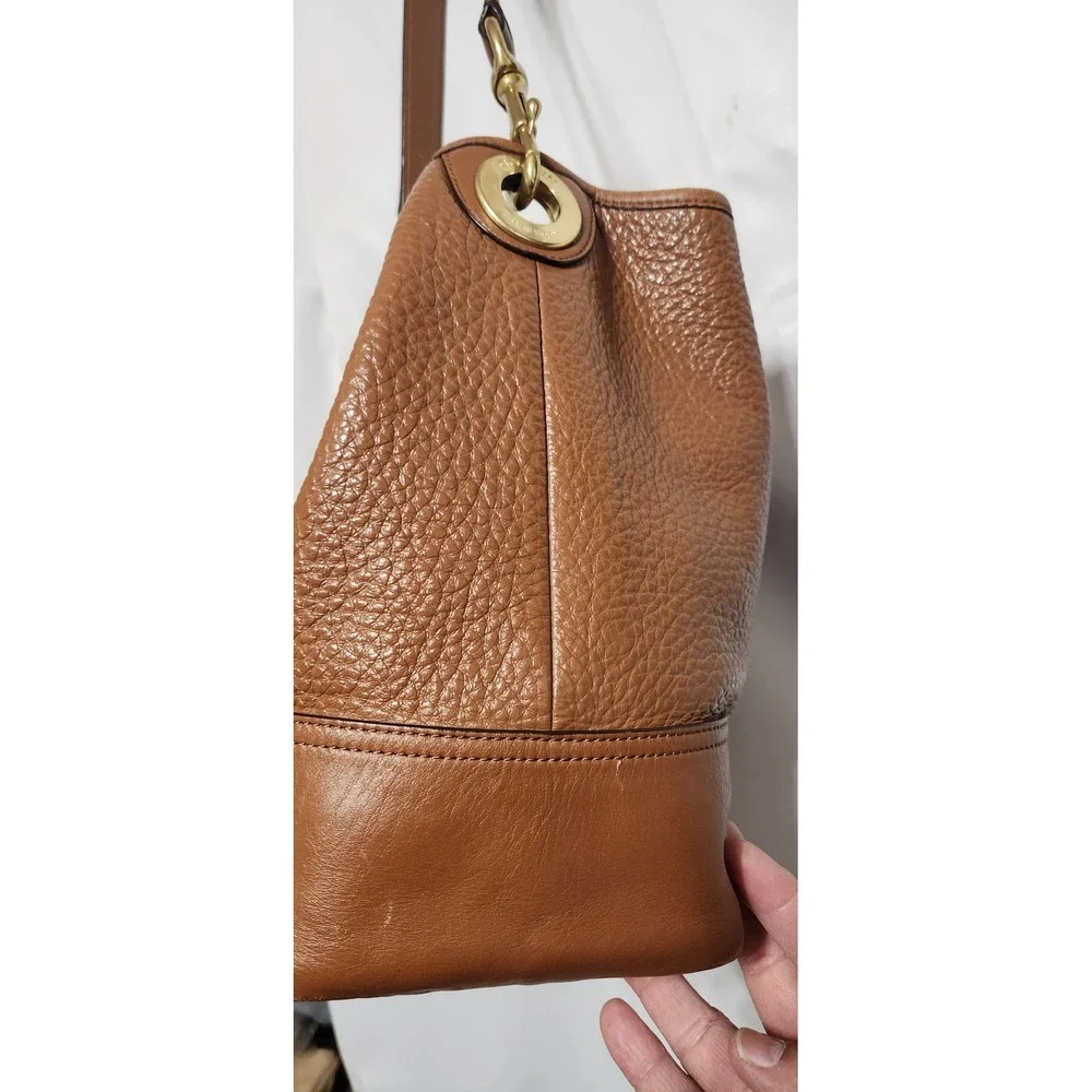 COACH New York Hadley F-31334 Hobo Bag Brown Pebbled Leather Shoulder Bag